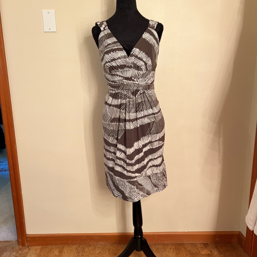 BCBGMaxAzria light blue and brown Midi Dress